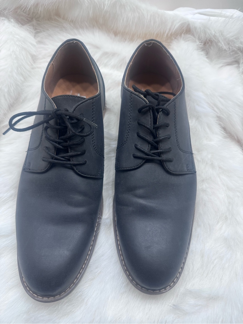 jf j.ferrar Men's Black Lace-Up Derby Shoes